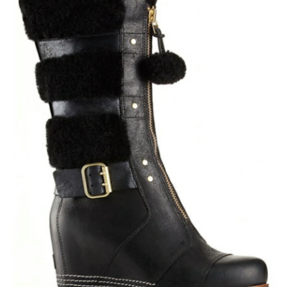 Sorel Sheepskin Wedge Waterproof Stylish Boot. Size 7 - Picture 2 of 8